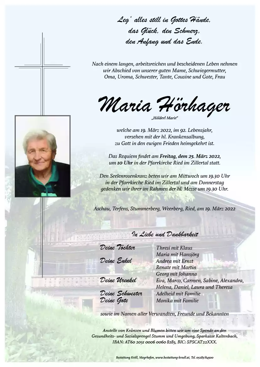 Parte von Maria Hörhager